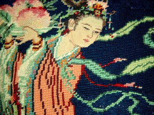 This macro photo of oriental-themed needlepoint was taken by photographer Michelle Kwajafa of Baltimore, Maryland.